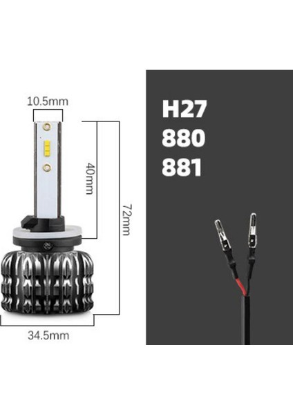 Eco Power Serisi H27 Şimşek Etkili Led Xenon 6000 Lumen Fansız