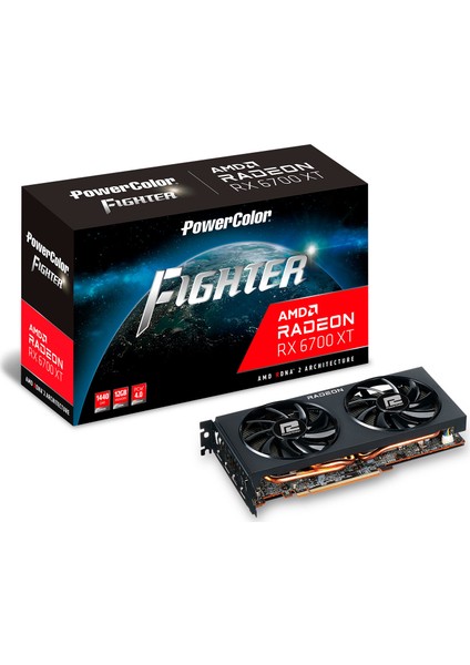 Fighter RX6700XT 12GB 192BIT Gddr6 Dx-12 Pcı Express 4.0 Ekran Kartı Axrx 6700XT 12GBD6-3DH