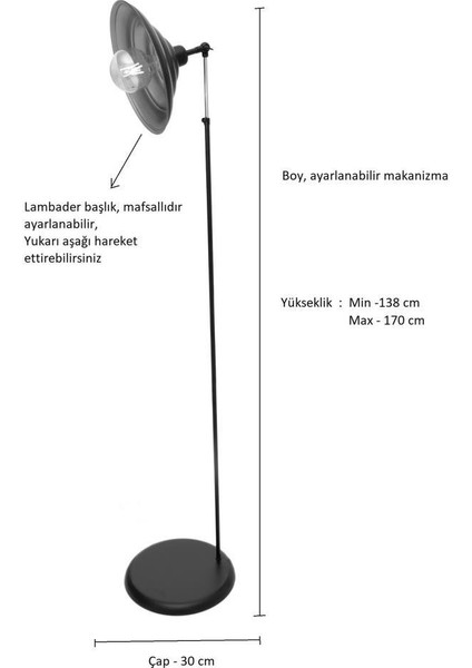 Umur Aydınlatma Dayton Beyaz Lambader