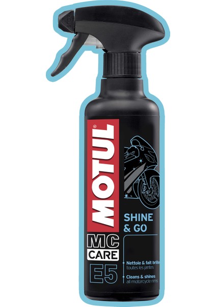 E5 Shine&Go Hızlı Cila - Slikonlu Formül, Motosiklet Plastik Parçaları ve Boya ile Uyumlu, Uzun Süreli Koruma, 2021 Sezonu