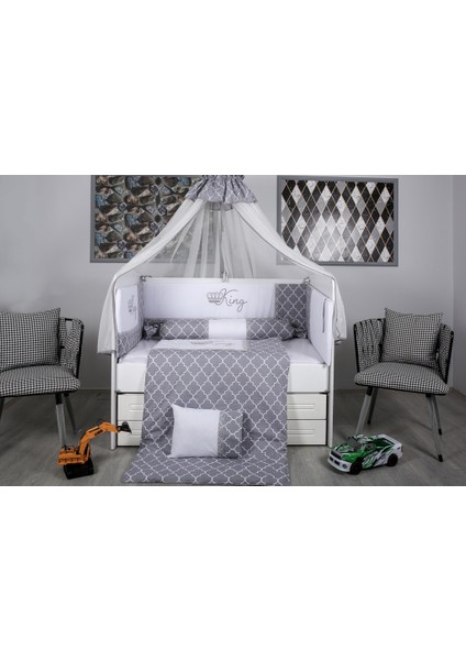 King Gri Beşik Bebek Uyku Seti fiyatları