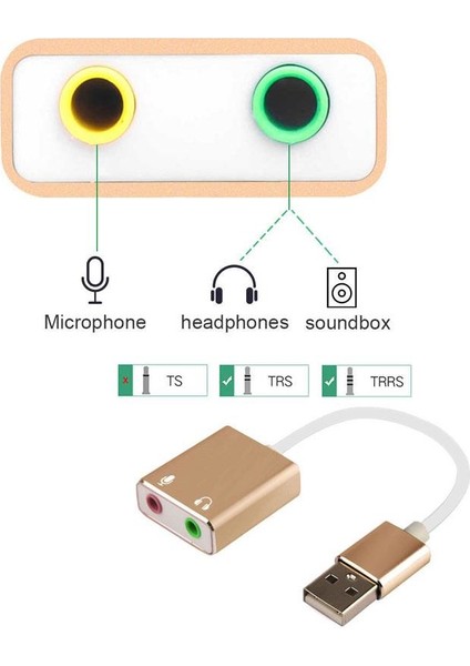 KEEPRO Usb Harici 7.1 Kanal Stereo Ses Kartı 3.5Mm Kablolu