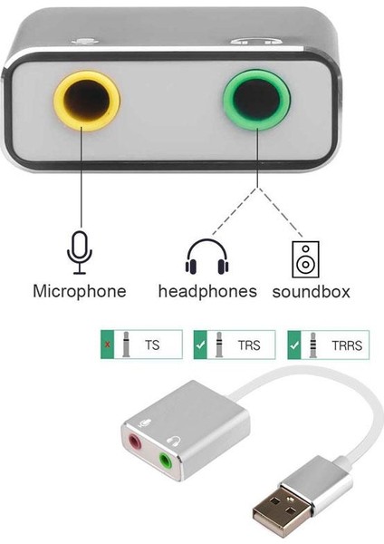 KEEPRO Usb Harici 7.1 Kanal Stereo Ses Kartı 3.5Mm Kablolu