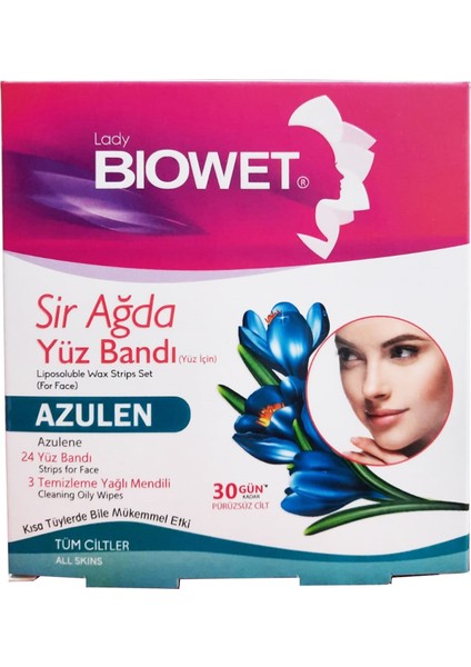 Lady Biowet Biowet 27'li Yüz Sır Ağda Bandı Azulen