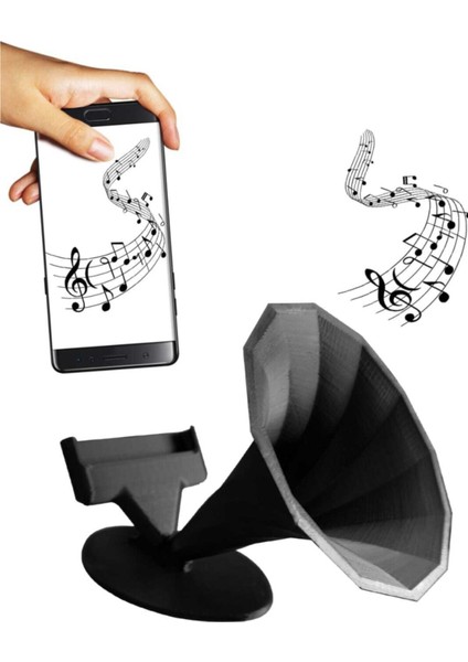 Akustik Telefon Tutucu Kablosuz Gramofon Hoparlör Siyah fiyatları