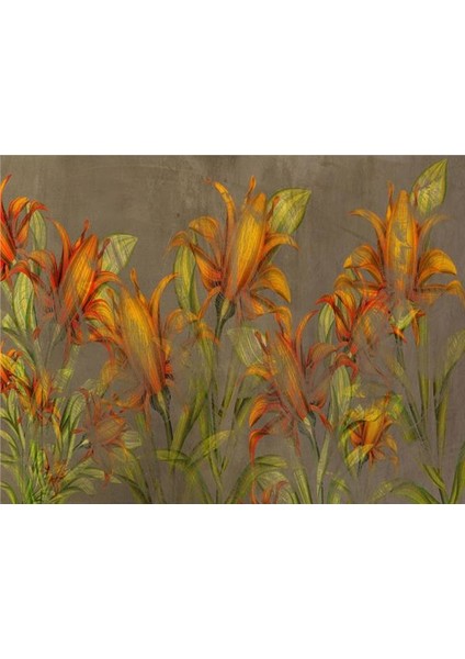 Floral Özel Tasarım Duvar Kağıdı Kanvas Tek Parca