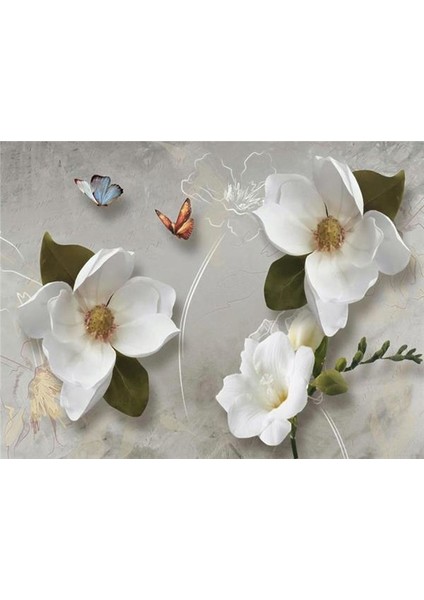 Çiçek Desen 3D Özel Tasarım Duvar Kağıdı 0113 Vinil