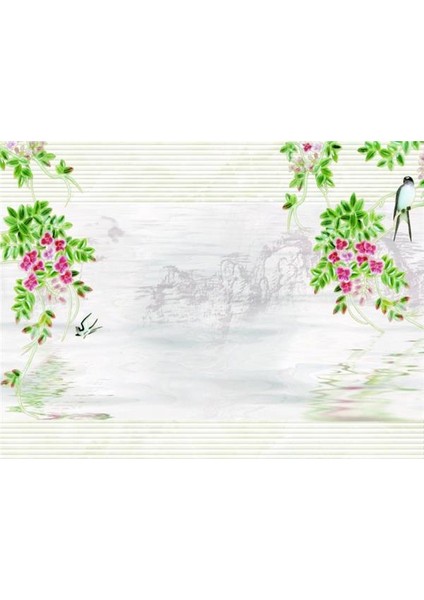 Çiçek Desen 3D Özel Tasarım Duvar Kağıdı 007 Vinil