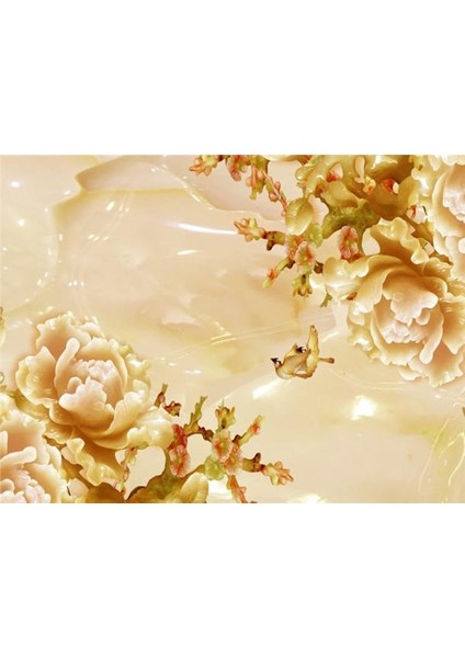Çiçek Desen 3D Özel Tasarım Duvar Kağıdı 036 Kanvas Tek Parca