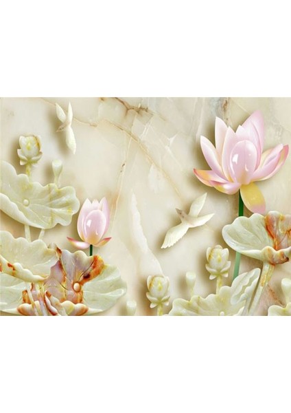 Çiçek Desen 3D Özel Tasarım Duvar Kağıdı 023 Vinil