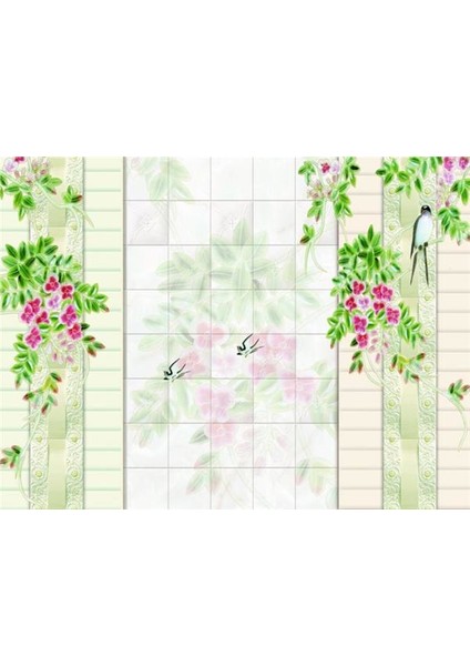 Çiçek Desen 3D Özel Tasarım Duvar Kağıdı 006 Kanvas Tek Parca