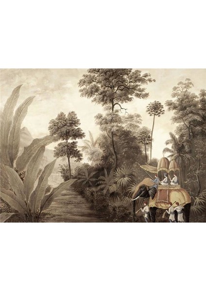 Jungle Özel Tasarım Duvar Kağıdı Kanvas Tek Parca