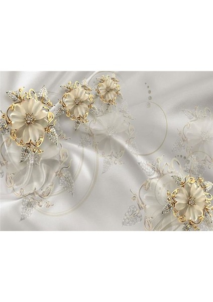 Çiçek Desen 3D Özel Tasarım Duvar Kağıdı 0144 Kanvas Tek Parca