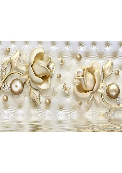 Çiçek Desen 3D Özel Tasarım Duvar Kağıdı 0143 Kanvas Tek Parca