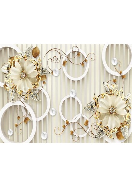 3D Inci Çiçek Özel Tasarım Duvar Kağıdı Kanvas Tek Parca