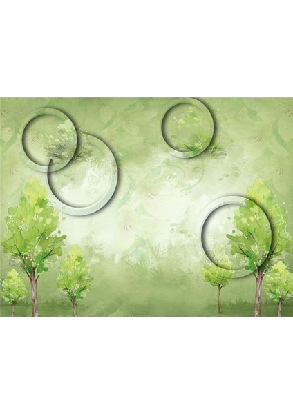 Ağaç Desenli 3D Özel Tasarım Duvar Kağıdı Kanvas Tek Parca