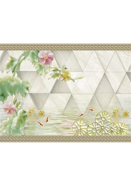 Çiçek Desen 3D Özel Tasarım Duvar Kağıdı 013 Vinil
