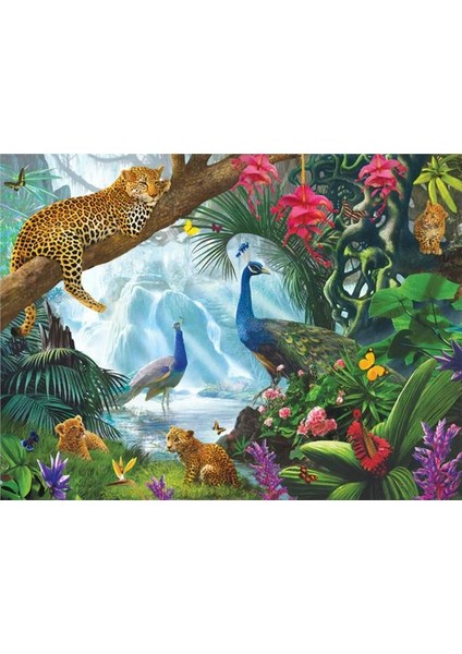 Jungle Özel Tasarım Duvar Kağıdı Kanvas Tek Parca