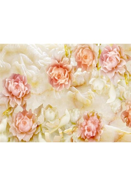Çiçek Desen 3D Özel Tasarım Duvar Kağıdı 020 Kanvas Tek Parca