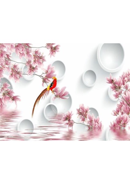 Çiçek Desen 3D Özel Tasarım Duvar Kağıdı 066 Vinil