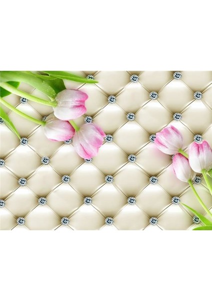 Çiçek Desen 3D Özel Tasarım Duvar Kağıdı 082 Kanvas Tek Parca
