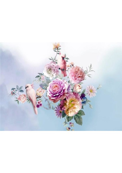Çiçek Desen 3D Özel Tasarım Duvar Kağıdı 0130 Kanvas Tek Parca