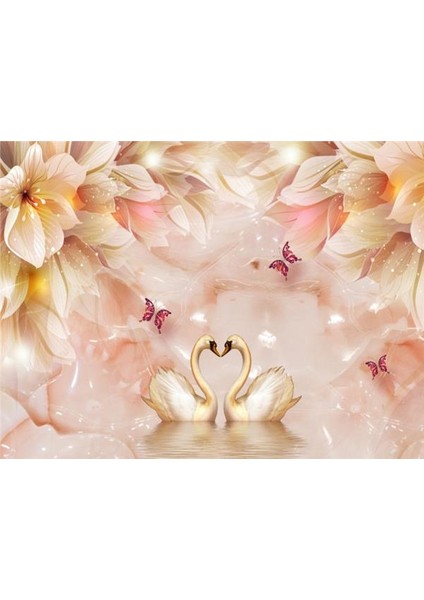 Çiçek Desen 3D Özel Tasarım Duvar Kağıdı 070 Vinil