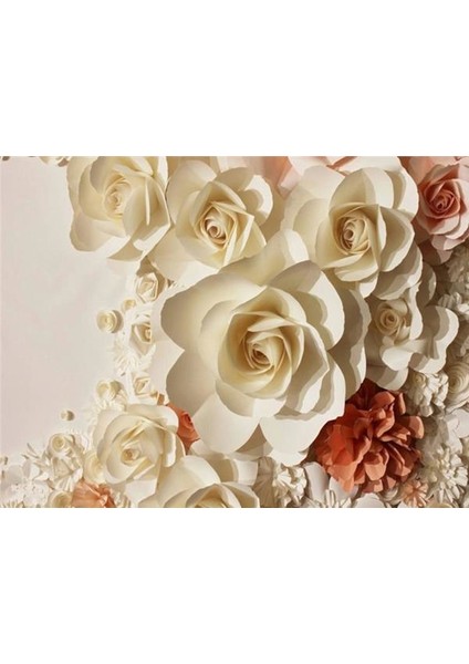 Çiçek Desen 3D Özel Tasarım Duvar Kağıdı 0113 Kanvas Tek Parca