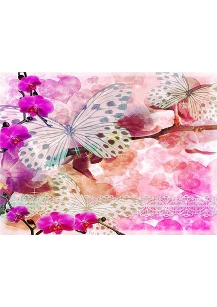 Çiçek Desen 3D Özel Tasarım Duvar Kağıdı 0116 Kanvas Tek Parca