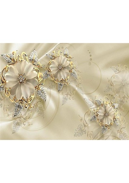 Çiçek Desen 3D Özel Tasarım Duvar Kağıdı 0142 Kanvas Tek Parca