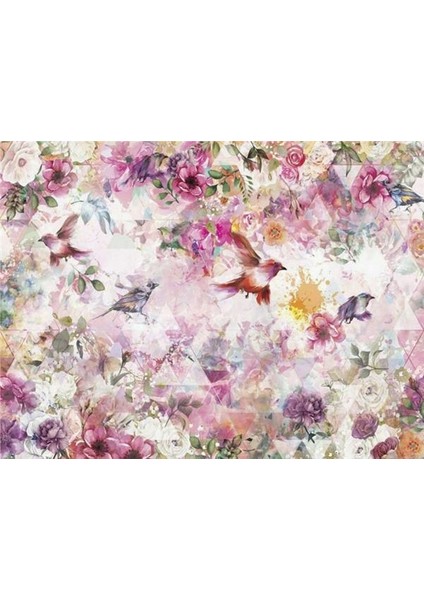 Çiçek Desen 3D Özel Tasarım Duvar Kağıdı 0107 Vinil