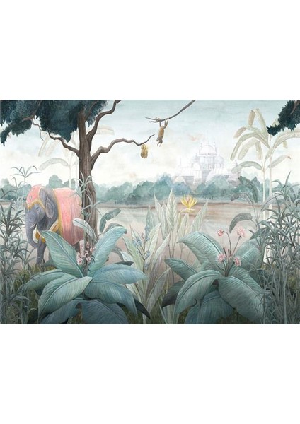 Botanik Özel Tasarım Duvar Kağıdı Kanvas Tek Parca