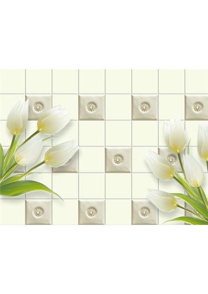 Çiçek Desen 3D Özel Tasarım Duvar Kağıdı 081 Kanvas Tek Parca