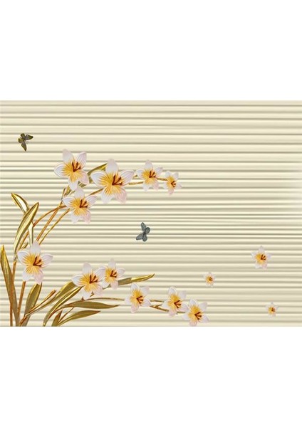 Çiçek Desen 3D Özel Tasarım Duvar Kağıdı 060 Kanvas Tek Parca