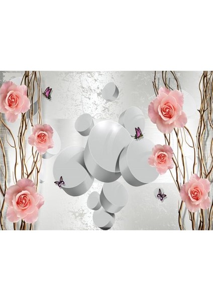Çiçek Desen 3D Özel Tasarım Duvar Kağıdı 055 Vinil