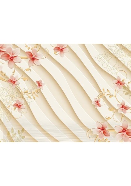 Çiçek Desen 3D Özel Tasarım Duvar Kağıdı 058 Vinil