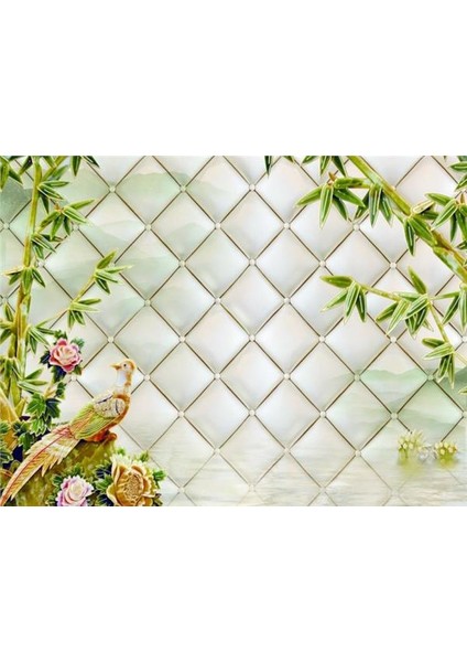 Çiçek Desen 3D Özel Tasarım Duvar Kağıdı Kanvas Tek Parca