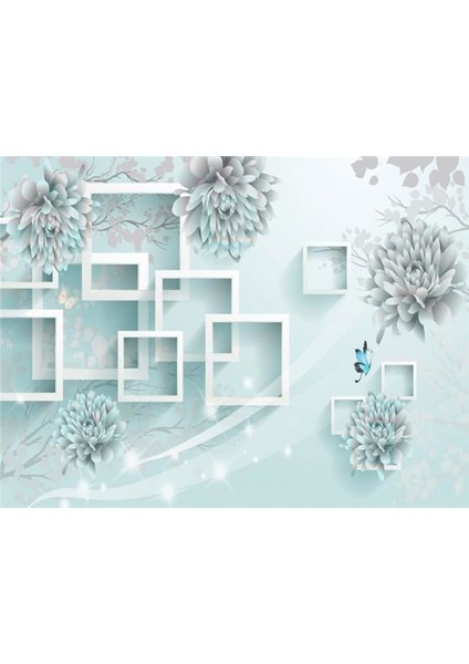 Çiçek Desen 3D Özel Tasarım Duvar Kağıdı 0101 Vinil