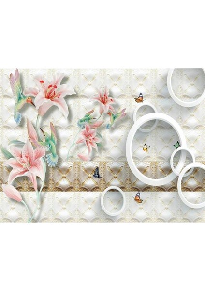 Çiçek Desen 3D Özel Tasarım Duvar Kağıdı 065 Vinil