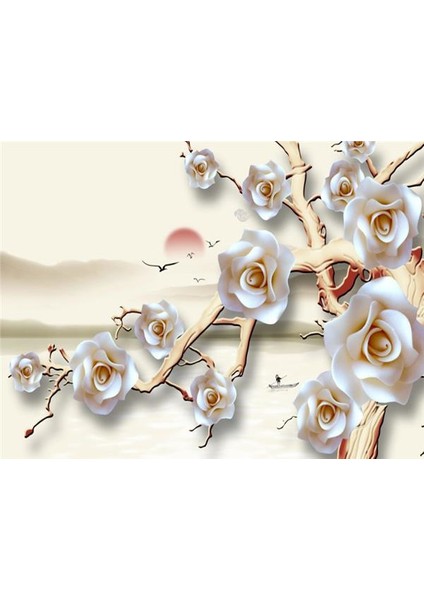 Çiçek Desen 3D Özel Tasarım Duvar Kağıdı 031 Vinil