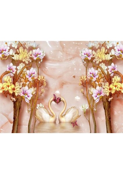 Çiçek Desen 3D Özel Tasarım Duvar Kağıdı 072 Vinil