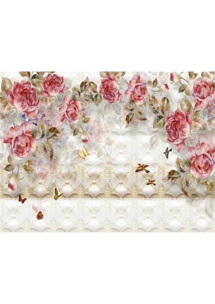 Çiçek Desen 3D Özel Tasarım Duvar Kağıdı 078 Kanvas Tek Parca