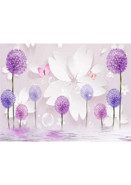 Çiçek Desen 3D Özel Tasarım Duvar Kağıdı 089 Kanvas Tek Parca