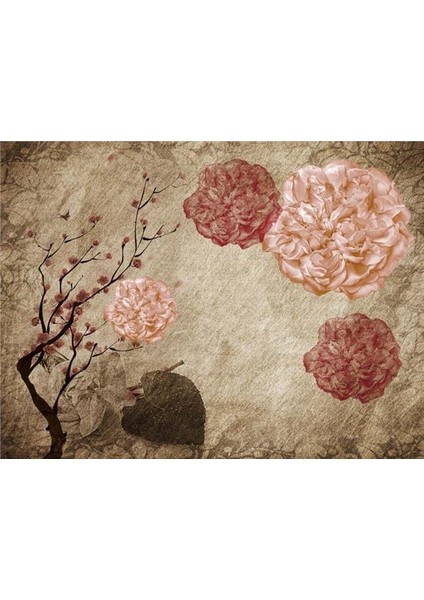 Çiçek Desen 3D Özel Tasarım Duvar Kağıdı 0132 Kanvas Tek Parca