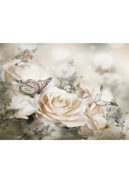 Çiçek Desen 3D Özel Tasarım Duvar Kağıdı 0129 Kanvas Tek Parca