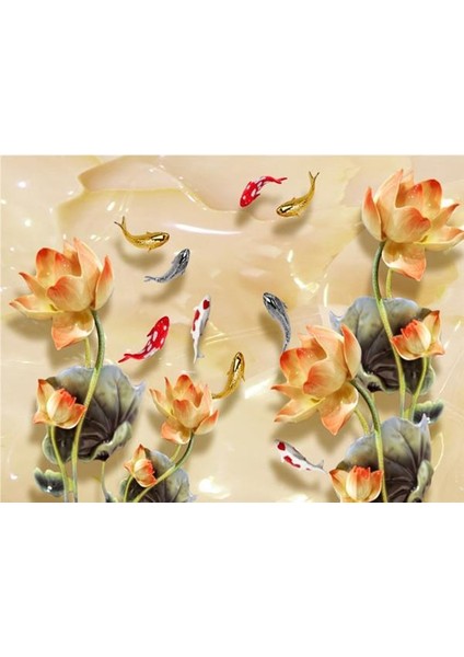 Çiçek Desen 3D Özel Tasarım Duvar Kağıdı 071 Vinil