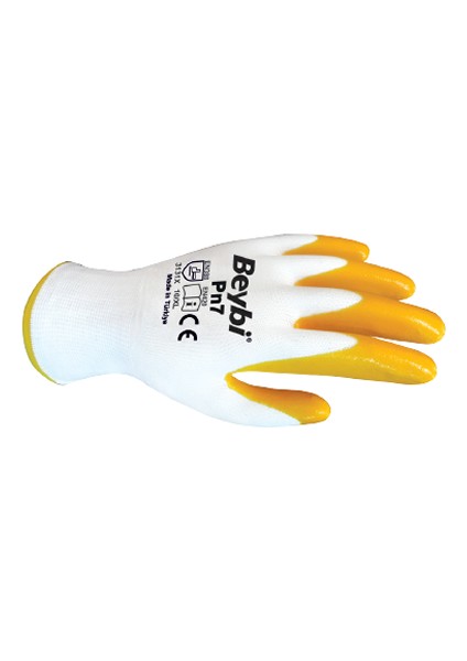 Naylon Nitril Eldiven Pn7 (El-K7) Sarı No:9 (12 Çift)