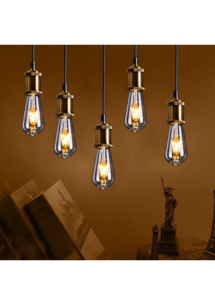 5'li Flamanlı Rustik LED Ampul Dekoratif Vintage Aydınlatma 6 W
