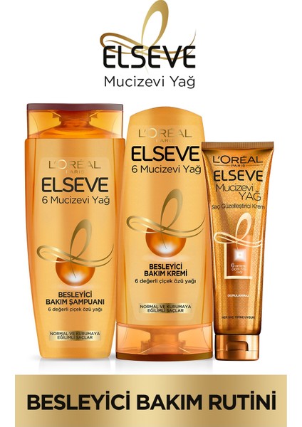 6 Mucizevi Yağ Şampuan 450 ml + Saç Kremi 360 ml + Saç Güzelleştirici Krem 150 ml