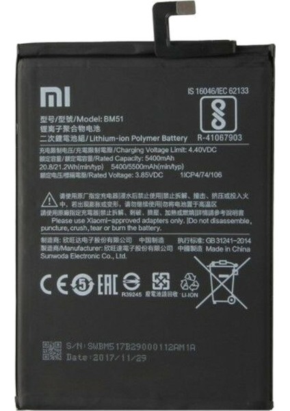 Xiaomi Mi Max 3 BM51 Batarya Pil + Tamir Seti